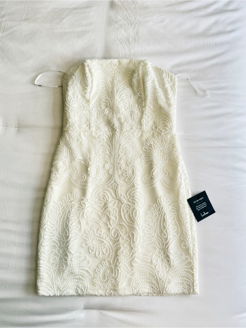NWT Lulu's Ivory Strapless Mini Dress